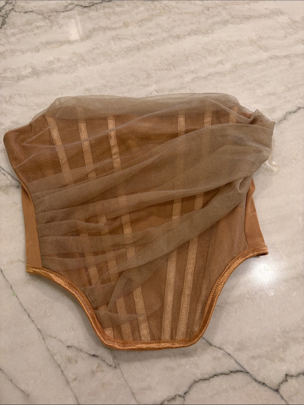 UNKNOWN Brown mesh knot corset SZ XXS or XS
